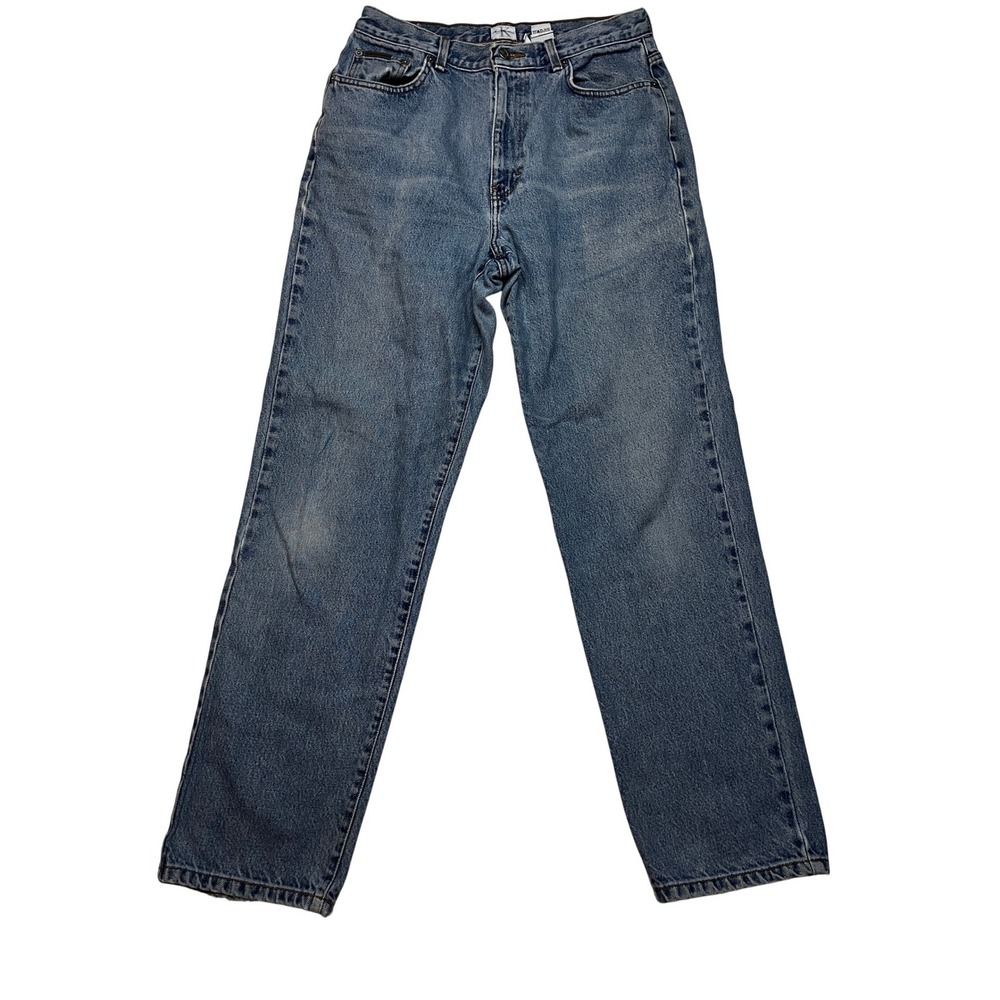 Calvin Klein Jeans Women 12 Blue Vintage 90s High Rise Straight Leg 100% Cotton